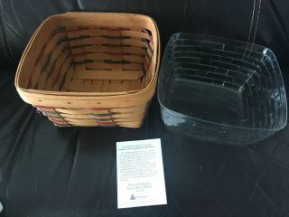 Longaberger 1992 Woven Traditions Large Berry Basket,  Protector And