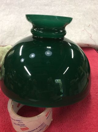 Green Cased Glass Student Oil Lamp Shade