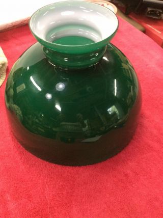 Green Cased Glass Student Oil Lamp Shade 3
