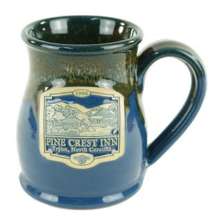 Deneen Pottery Handthrown Usa 2017 Pine Crest Inn North Carolina Blue Coffee Mug