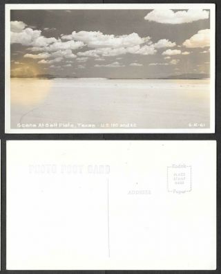 Old Texas Real Photo Postcard - Salt Flats