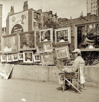 1950s Photo Negative Nyc Artist Art Greenwich Village Snap By Maxwell