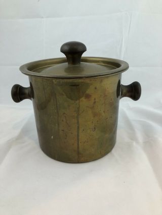 Antique Vintage Large Gatco Solid Brass Bucket Pail Champagne Ice Bucket Bar