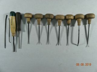 Woodworking Carving Chisels Gouges,  (1) Millers Falls Vintage Gun Smithing Tools
