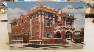 Postcard Of " Loyal Order Of Moose Building " Muncie Indiana Unposted