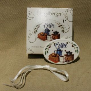Longaberger Coffee Tie - On Basket Accessory Incl Ivory Ribbon