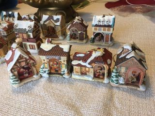 M.  I.  Hummel Bavarian Village Set Of 18 Christmas Ornaments Bradford