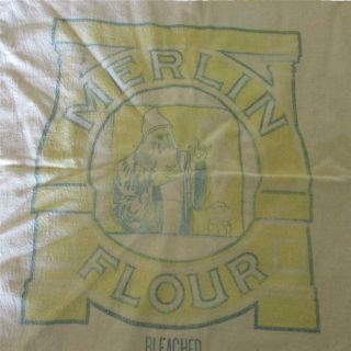 Vintage Merlin Flour Feed Sack International Milling Co.  Minneapolis & Buffalo