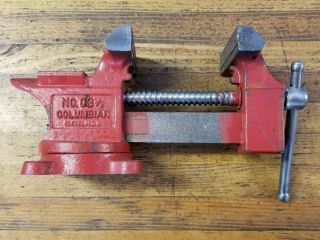Vintage Vise • Columbian Swivel Bench Vise & Anvil Machinist Blacksmith Tool Usa