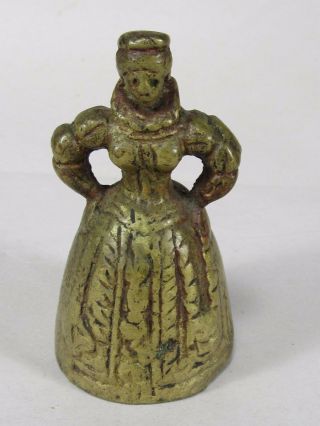 Vintage 3 1/4 " Cast Metal Dutch Girl - Lady - Woman Bell,  Heavy,  Indiana Estate Find