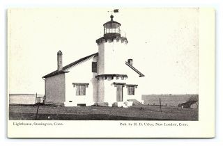 Vintage Postcard Undivided Back Lighthouse Stonington Connecticut C1