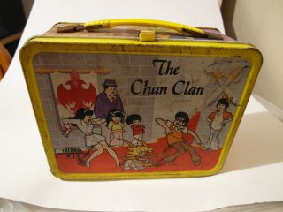 Rare Vintage 1973 Tin Metal The Chan Clan Lunchbox School Lunch Box Pail Charlie
