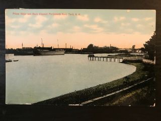 Vintage Postcard 1907 - 1915 Prison Ships And Back Channel Portsmouth Navy Yard Nh
