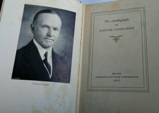 Rare 1929 President Calvin Coolidge Autobiography Book W/ Authentic Autograph 3