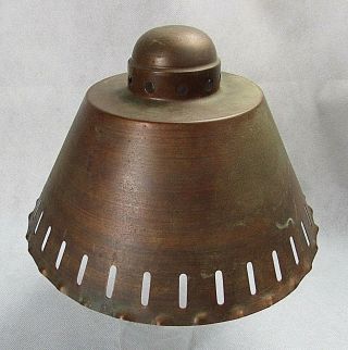 Vintage Rustic Arts & Crafts Copper Lamp Shade Oil Kerosene Electric Lamps