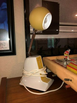 Vintage Panasonic Yellow Lamp Ls - 293e Eyeball Telescoping Mid Century Desk Light