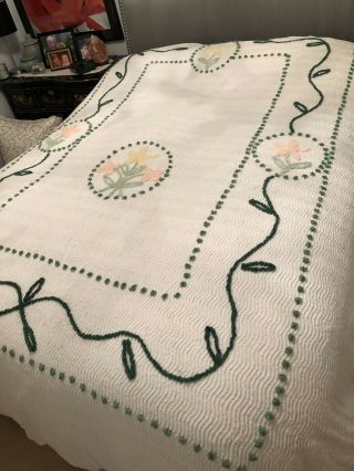 Vintage 1950’s Chenille Bedspread Full Size