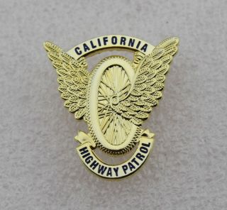 California State Police Gold Badge Highway Patrol Motorcycle Wings CHP Mini PIN 2
