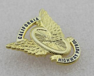 California State Police Gold Badge Highway Patrol Motorcycle Wings CHP Mini PIN 4