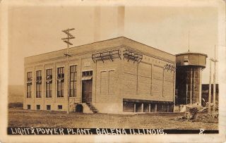 Galena Il Electric Light & Power Plant Tower John Eastes Here 1911 Rppc