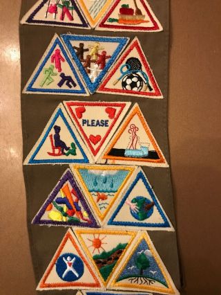 Vintage 90S GIRL SCOUT BROWNIE Brown Sash Patches USA 4