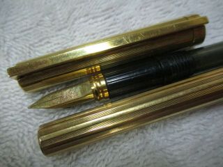 S.  T.  Dupont Gold Plated Strip Fountain Pen Nib Gold 18k