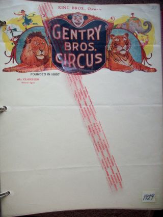 Gentry Bros.  Circus - 1929 - Letterhead