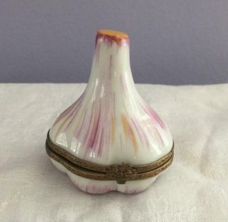 Tiffany & Co Limoges France Hand Painted Garlic Clove Trinket Box Peint Main