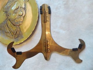 Wendell August Forge Emmett Kelly Clown Bronze Plate with brass stand 5