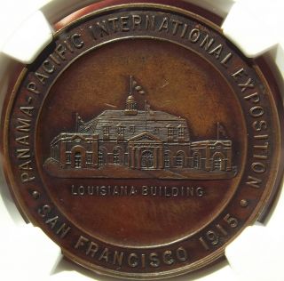 1915 Panama Pacific Expo Louisiana Medal Hk406,  Ms63 Ngc,  Ppie Token,  Sh 18 - 17