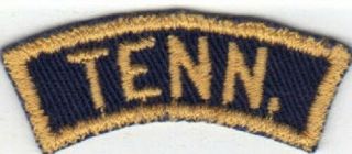 Cub Scout Tennessee (tn. ) Bgs Blue And Gold State Strip With Black Back Stitch