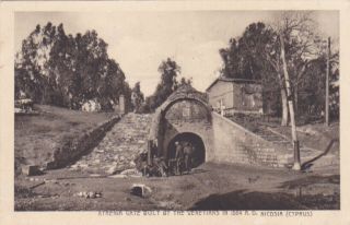 Cyprus Postcard Kyrenia Gate Built By The Venetians Nicosia Mangoian 1920s