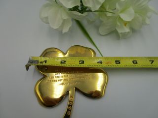 Gerity 24K Gold Plated Over Brass Lucky 4 Leaf Clover Paper Weight 1984 VTG 5