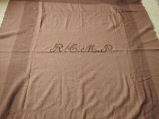 Rcmp Wool Blanket,  Rare Brown,  Circa 1950 