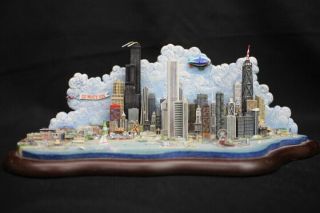 Scarce Danbury " The Spirit Of Chicago " Cityscape Miniature Model © Mbi