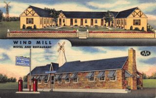 Linen Postcard Wind Mill Hotel And Restaurant Near Lexington,  Kentucky 109920