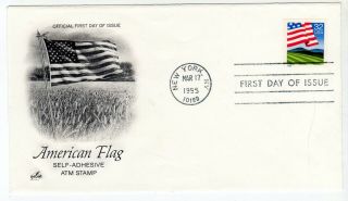 U.  S Postcards/cachet American Flag Self - Adhesive Newyork Ny Mar 17 1995 32c C232