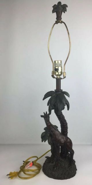 Vintage Giraffe Palm Tree Table Lamp