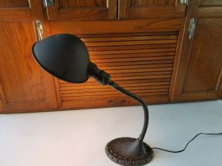 Vintage Bryant 1920s Antique Industrial Metal Gooseneck Work Desk Lamp Art Deco