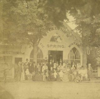 C.  1870 S Crowd At Stirling S Magnetic Mineral Spring,  Eaton Rapids,  Michigan Mi