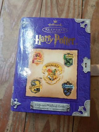 Rare 2001 Hallmark Harry Potter Ornaments Hogwarts 