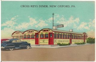Cross Keys Diner On Lincoln Highway In Oxford Pa Postcard