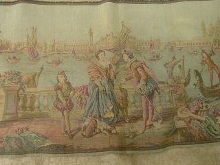Vintage Wool Tapestry Made In Belguim 58 " X 20 " Venice