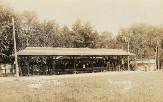 Lake Bomoseen,  Vt Rppc Trolley In The Trolley Station C1910 Rare