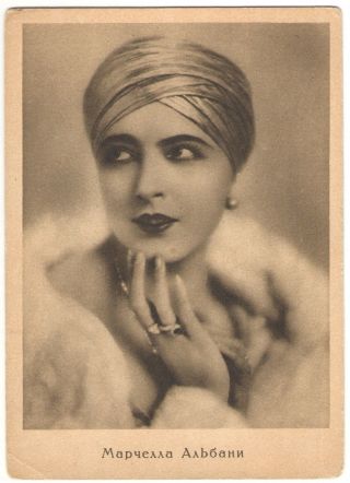 1928 Marcella Albani Beauty Woman Italian Silent Film Actress Movies Postcard