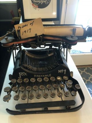 Fox Portable Number One Antique Typewriter