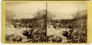 1860s Donner Lake Ca On Cprr Central Pacific Railroad E & H.  T Anthony Stereoview