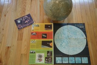 1969 Moon Globe,  Atlas,  And,  Booklet Published 1969 Between Apollo 10 & 11