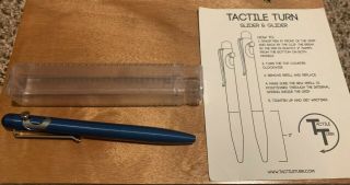 Tactile Turn Slider Rare Dark Blue Aluminum Pen Usa Made
