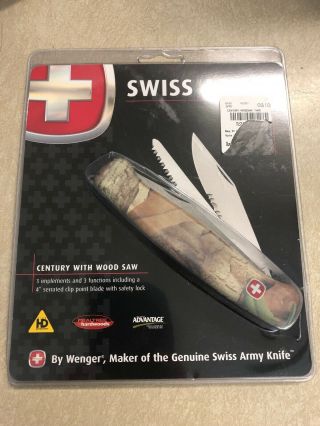 Wenger Swiss Army Century Knife With Wood Saw In Open Package
